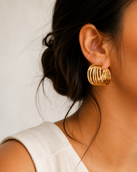 Chunky Layered Hoop Earrings | Waterproof & Tarnish-Resistant