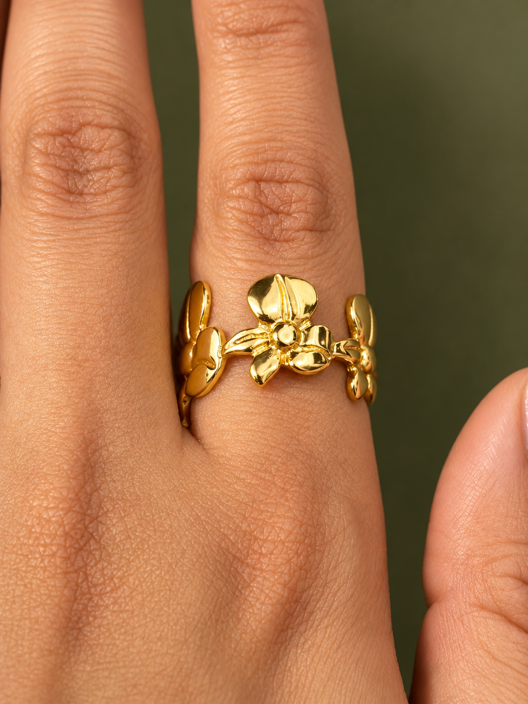 Fleur Adjustable Ring | 18k Gold Plated