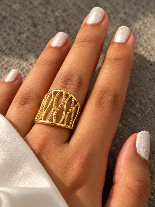 Zari Adjustable Ring | 18k Gold Plated