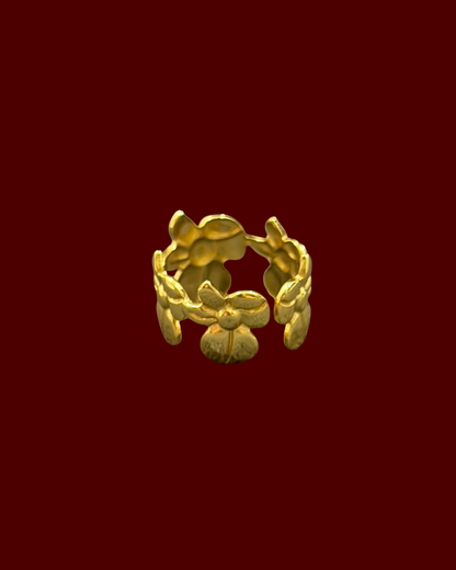 Fleur Adjustable Ring | 18k Gold Plated