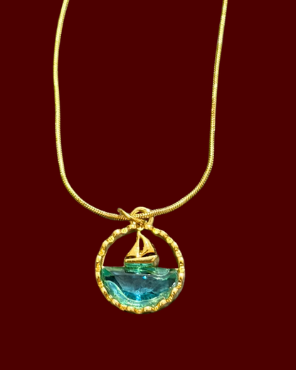 Leher Blue Necklace | 18k Gold Plated