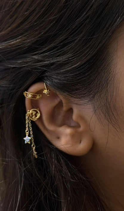 Rebel Star Ear Cuff | Set of 3 | 18k Gold Plated