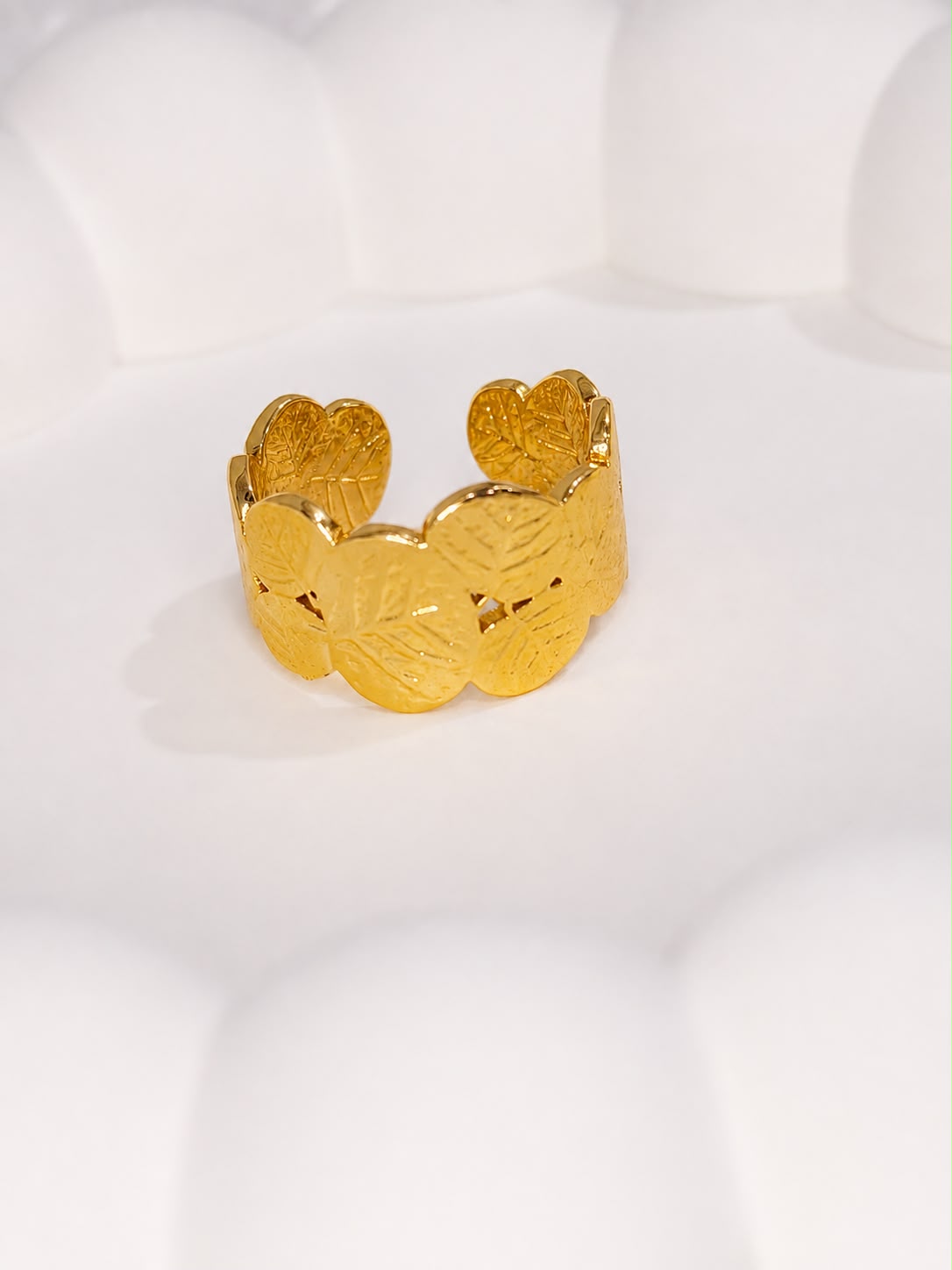 Tara Textured Coin Disc Adjustable Ring | 18K Gold Plated | Waterproof & Anti-Tarnish
