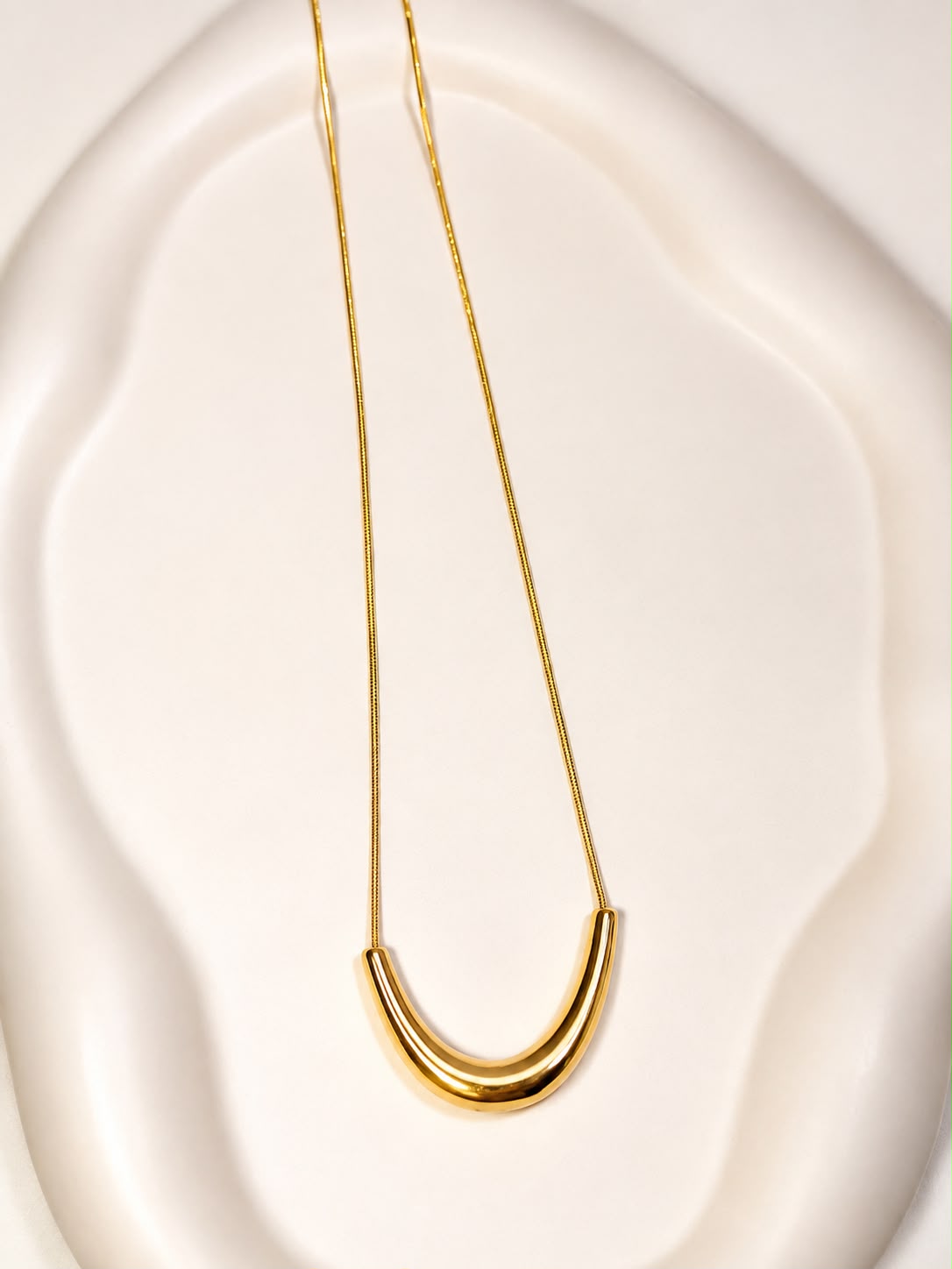 Luna U-Shaped Statement Necklace | 18K Gold Plated | Waterproof & Tarnish-Free