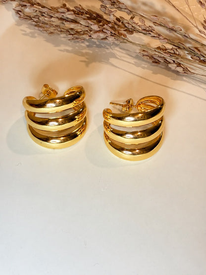 Selena Hoop Earrings | 18K Gold Plated