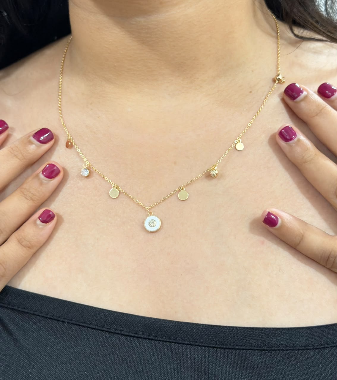 Zena Charm Necklace | Rose Gold Plated