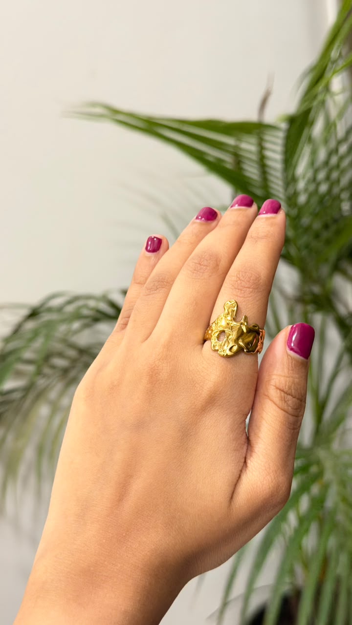 Molten Ring | Free Size | 18K Gold Plated