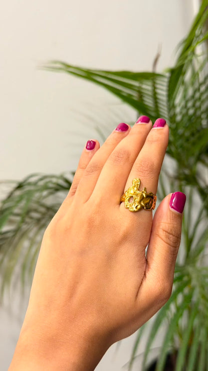 Molten Ring | Free Size | 18K Gold Plated