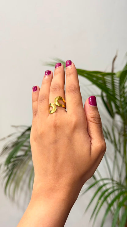 Statement Ring | Free Size | 18K Gold Plated
