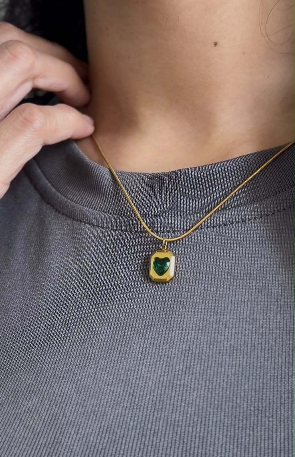 Emerald Heart | 18K Gold Plated