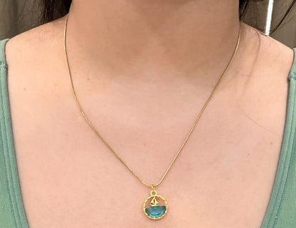 Leher Blue Necklace | 18k Gold Plated