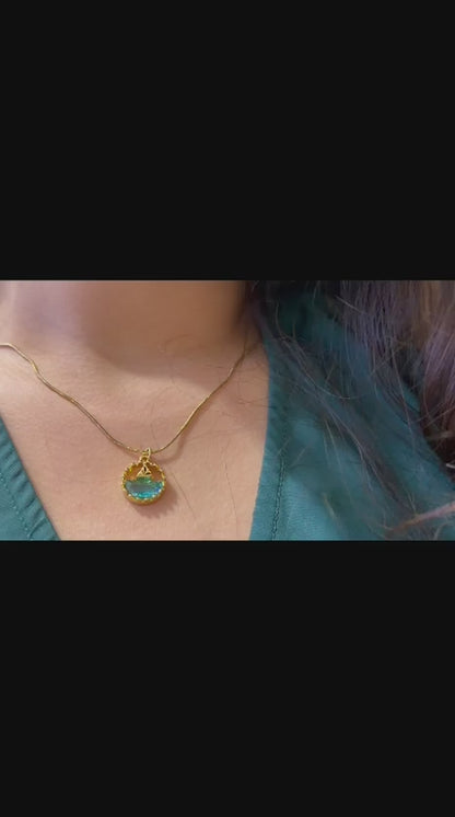 Leher Blue Necklace | 18k Gold Plated