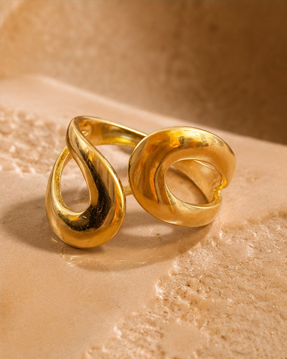 Abstract Open Statement Ring | 18K Gold Plated | Waterproof & Anti-Tarnish